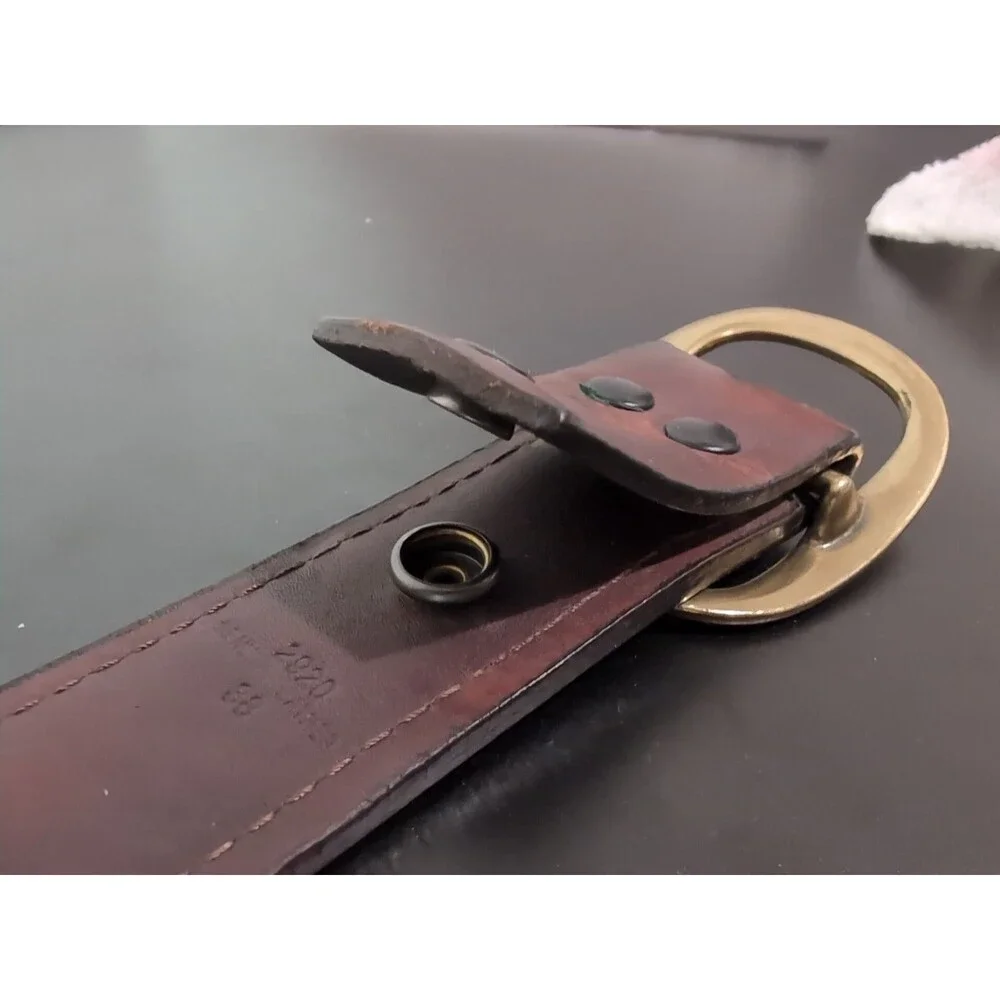 VINTAGE CABELA'S BROWN THICK COWHIDE LEATHER BELT SIZE 38   USA